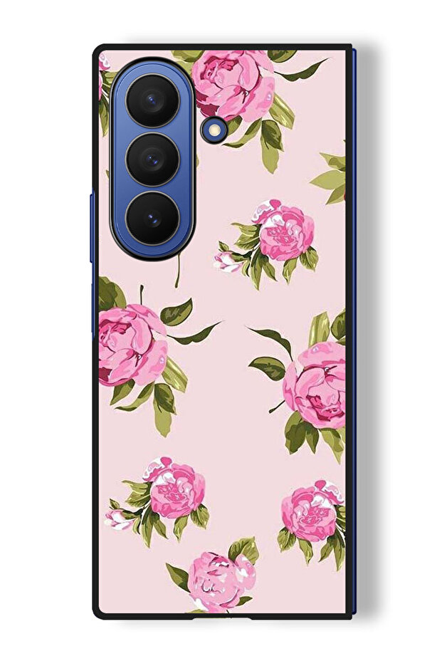 Case Compatible with Samsung Galaxy Z Fold 7 Protection Shockproof Cover H& Painting Pink Flower