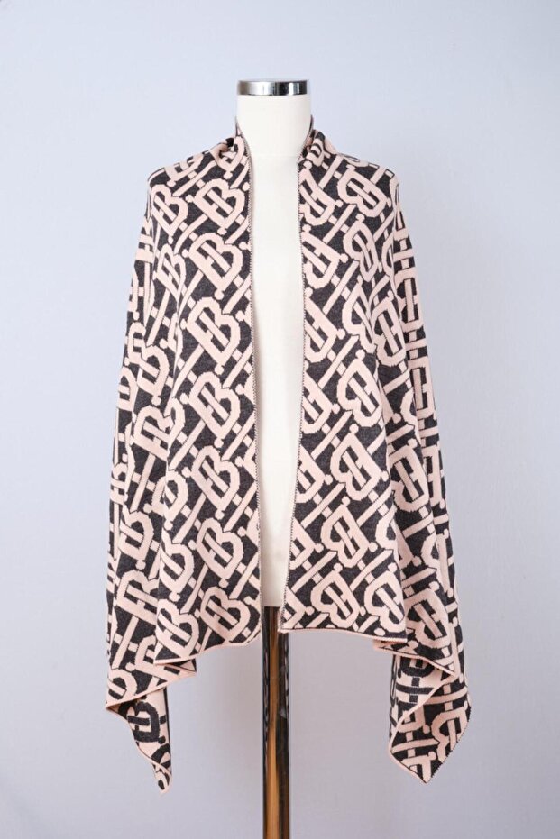 B شال تريكو منقوش على الوجهين - 2