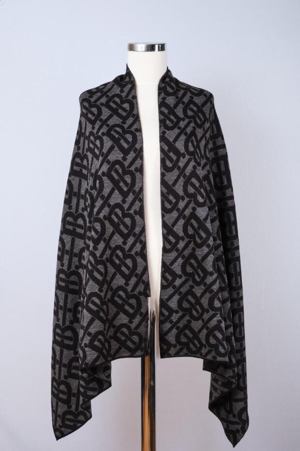 B شال تريكو منقوش على الوجهين - 2