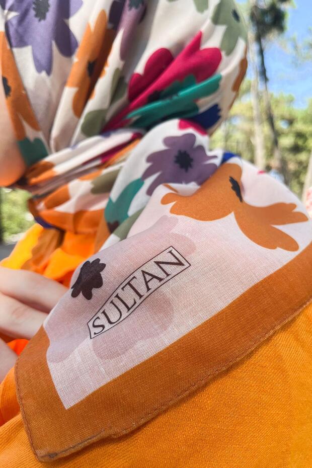 Sultan Fresh Pamuk Eşarp - Uçuşan Çiçekler - SFE009-10 - 3