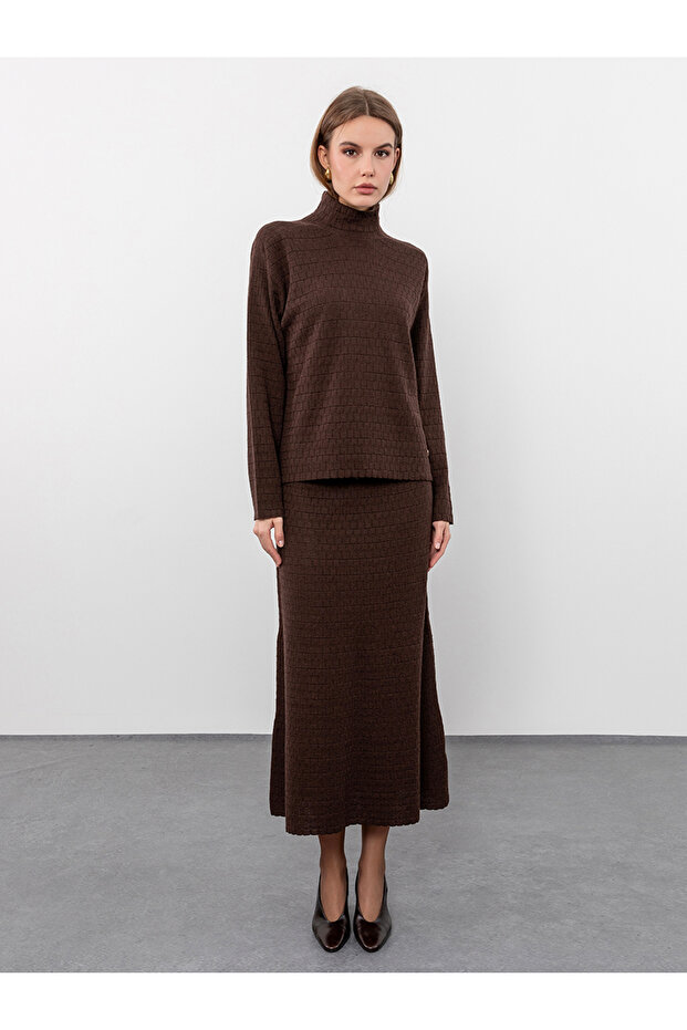 Yünlü Midi Etek - 1