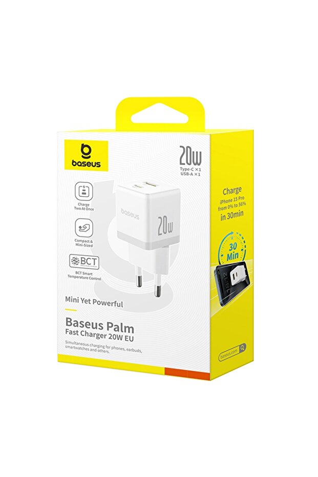Charger EU 20W, USB, Type-C - Palm (CCZC20UE) - Moon White - 6