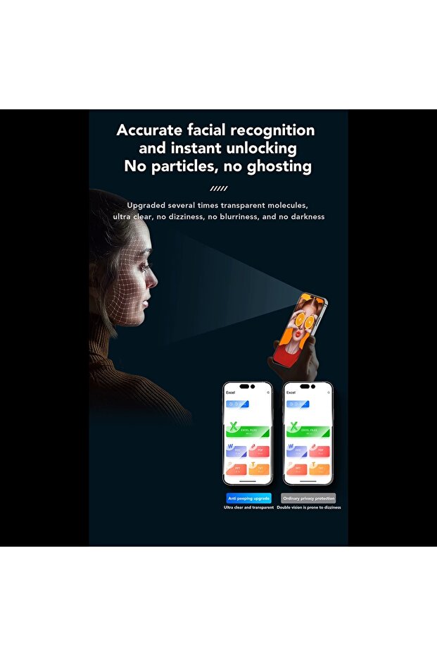 IPhone 16 Pro Max Case - 2.5D Privacy Screen Protector - Black - 3