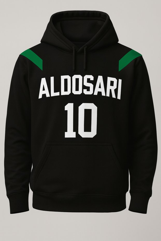 Saudi Arabia National Team Salem Al-Dawsari Number 10 Design 3 Thread Hooded Hoodie Sweatshirt