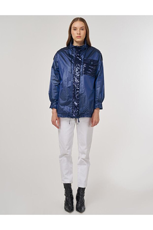 Payet İşlemeli Ceket İndigo - 2