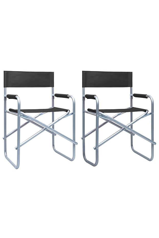Director's Chairs 2 pcs Steel Black