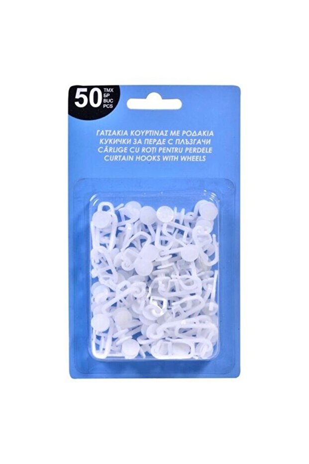 Set 50 hooks for curtains, white - 4