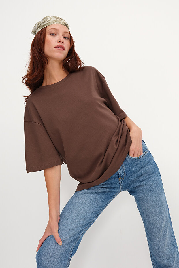 Kalın Oversize Basic T-shirt P17865-W7 - 4
