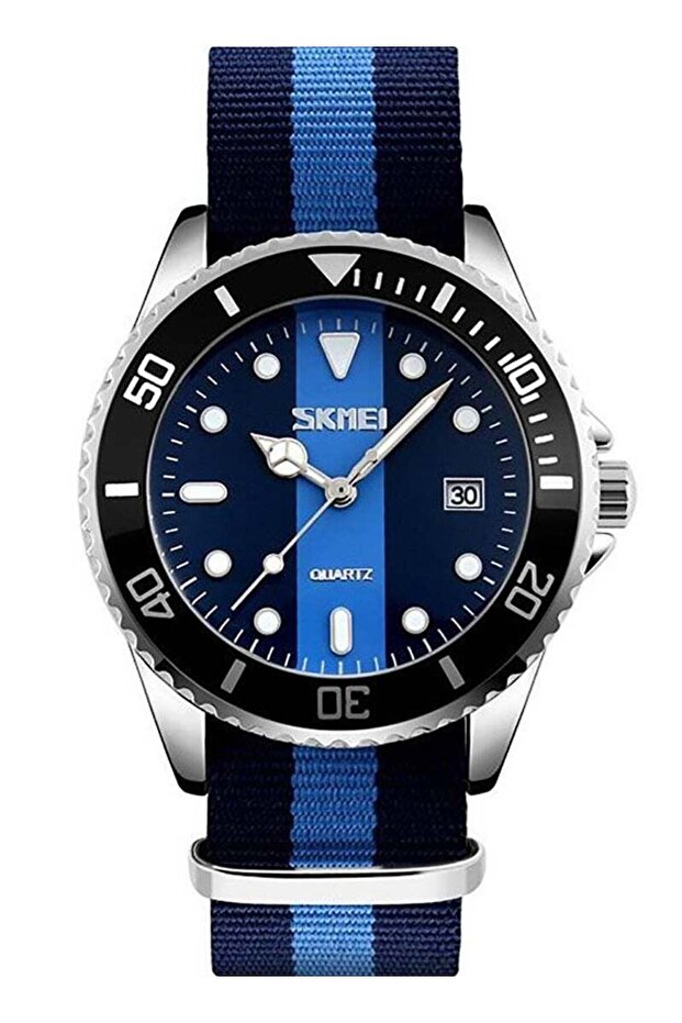 Casual Men Watch Transparent Dial Comfort Nylon Strap Date Display - 1