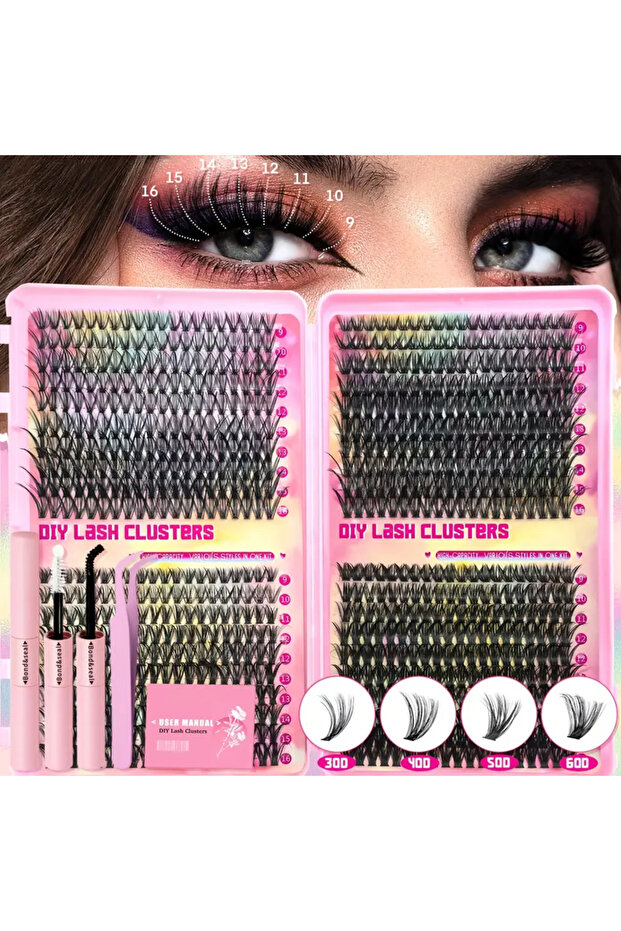 800 Adet Karışık Uzunluklu 30D 40D 50D 60D 80D Takma Kirpik Demetleri - 2