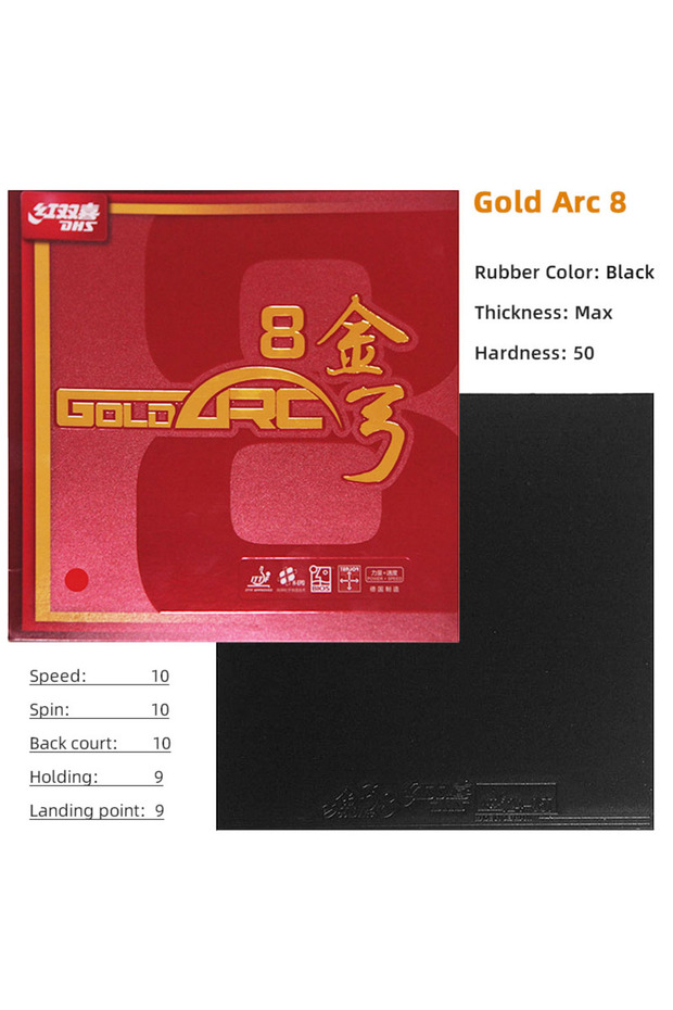 Black H50 Max DHS Gold Arc 8 Table Tennis Non-Sticky Made In Germany Ping Pong Sheet Goldarc 8