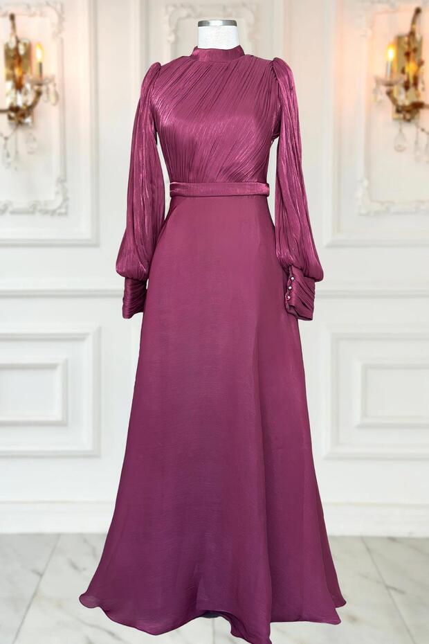 Zen Abiye Elbise vişne - 1