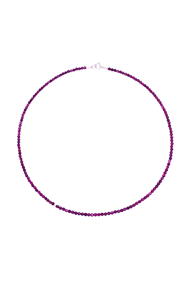 Basics ruby ​​necklace with 925 silver accessories, 40 cm - 1