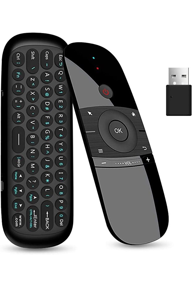Microware W1 Air Remote Mouse, 2.4GHz Mini Wireless Keyboard with Gyro Mouse Motion Sensing Game Han - 1