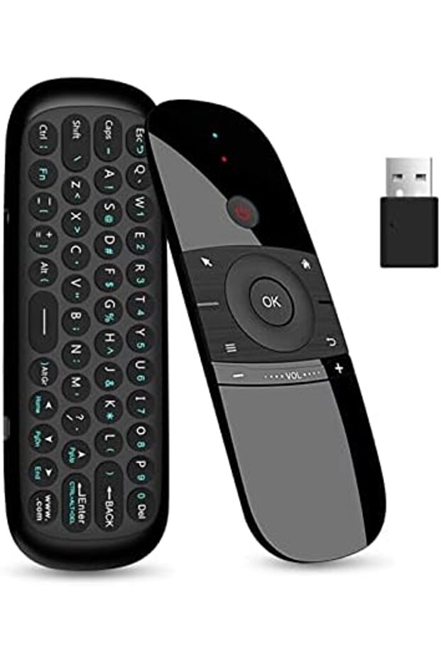 Microware W1 Air Remote Mouse, 2.4GHz Mini Wireless Keyboard with Gyro Mouse Motion Sensing Game Han - 2