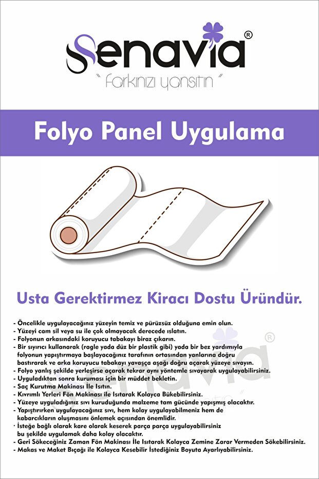 Düz Renkler Mobilya Masa Fayans Zemin Dolap Mutfak Kaplama Kendinden Yapışkanlı Folyo 122 x 100cm - 5