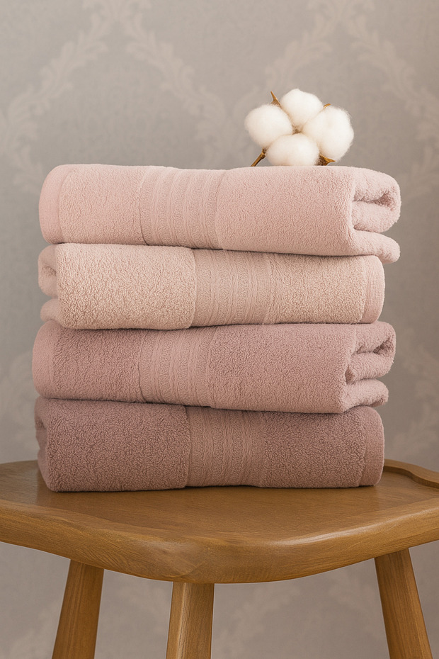 Set of 4 100% Cotton Hand Face Towels 50X85 Cm-4 Pcs Hand Towel Set