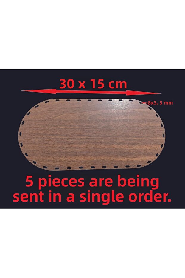 Wooden Walnut 30X15 cm Basket Bamboo Tray Knitting Plate Supla Perforated Underlay Crochet Handwork Basket Base