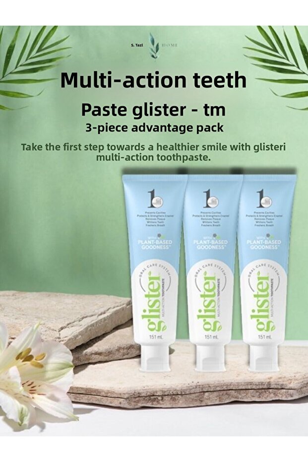 معجون أسنان متعدد الحركة جليستر™ 3 قطع - 1