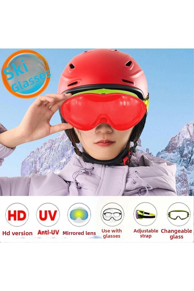 Can Change Ski Goggles Glassed Antifog Sun Snow Protective Glasses Red Snowboard Glasses Eyewear