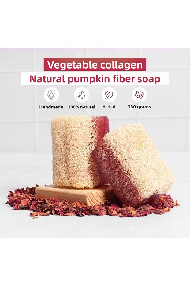 Natural Pumpkin Fiber Herbal Collagen Soap 130 gr