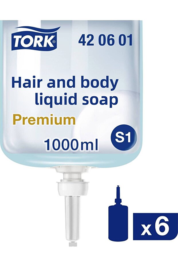Hair body Liquid Soap Premium 1 liter 6 Pieces in a parcel420601