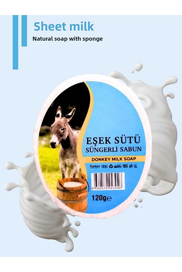 Natural Sponge Soap with Donkey Milk Extract, Natural Sponge Soap