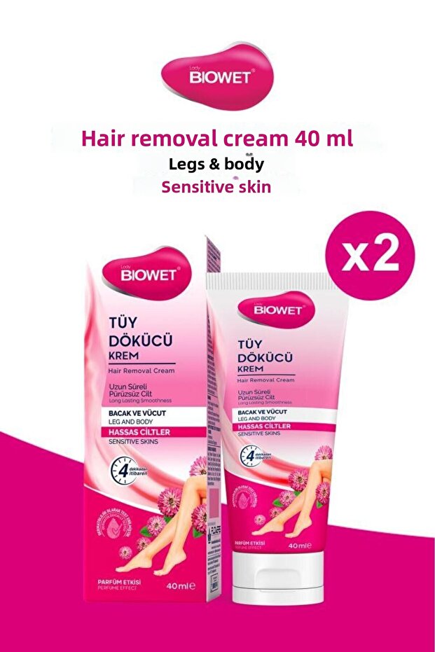 Hair Removal Cream for Sensitive Skin 40ml x2