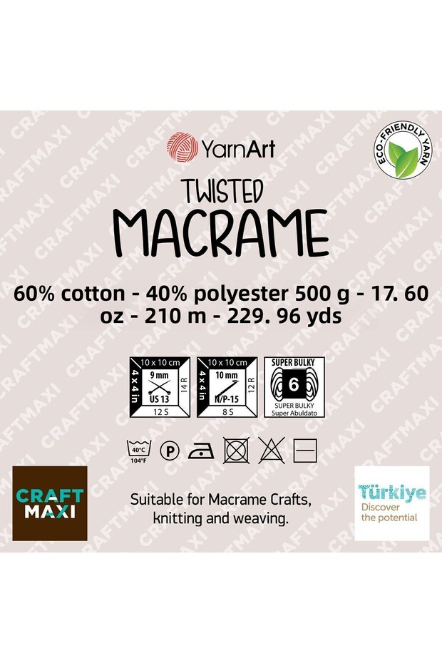 Twisted Macrame - Macrame Hand Knitting Thread Turquoise-763 - 2