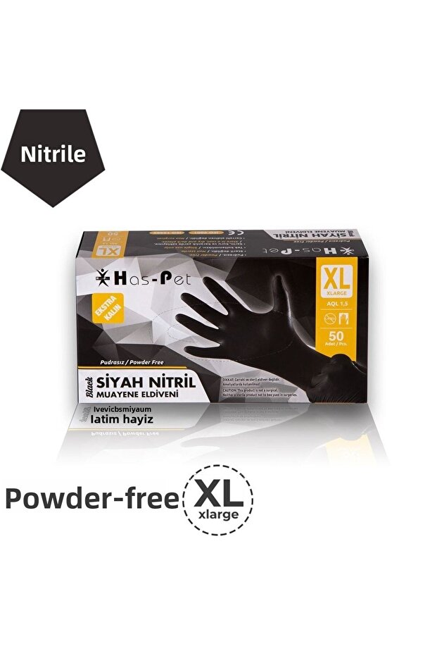 Extra Thick Black Nitrile Powder Free Gloves XL Tattoo Gloves