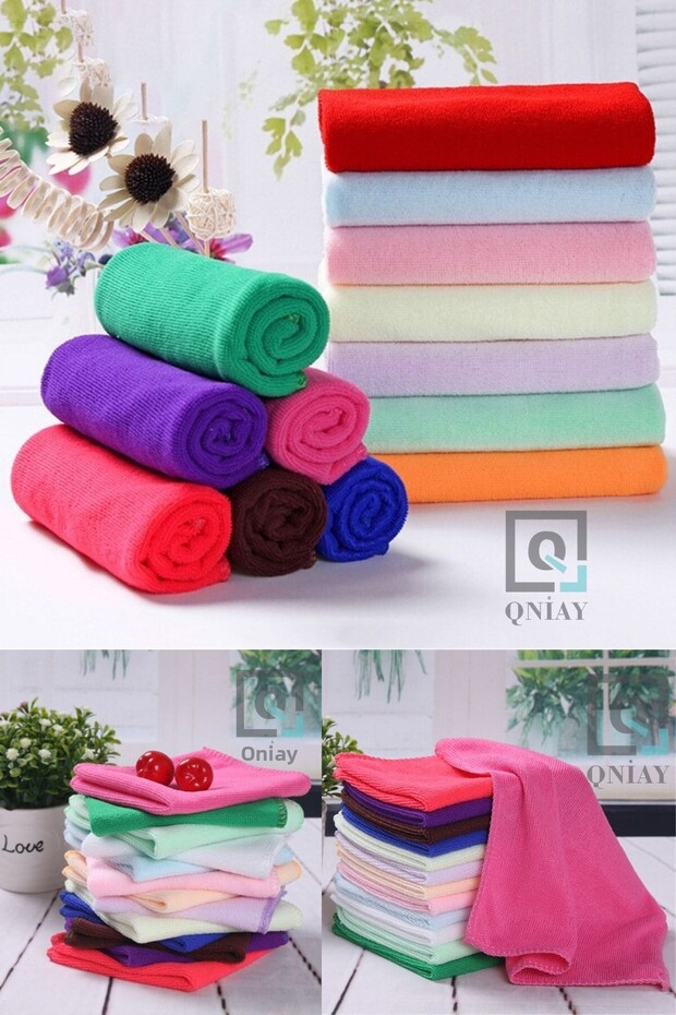 Microfiber Cloth 4pcs Auto Drying Towels Vehicle Washing Headlight Cowl Mirror Torpedo Cleaning Cloth 30x30cm