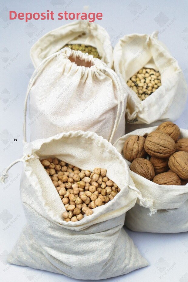 Washable Multi-Purpose Cloth Pouch - Organizer - Pulses and Nuts Storage | 20x25cm | Q | (1 PC)