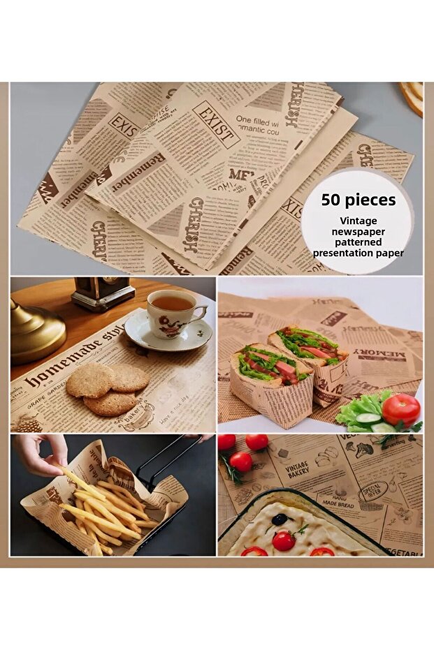 50 ورقة عرض بنمط صحيفة عتيقة - ورق عرض زيتي Pinterest
