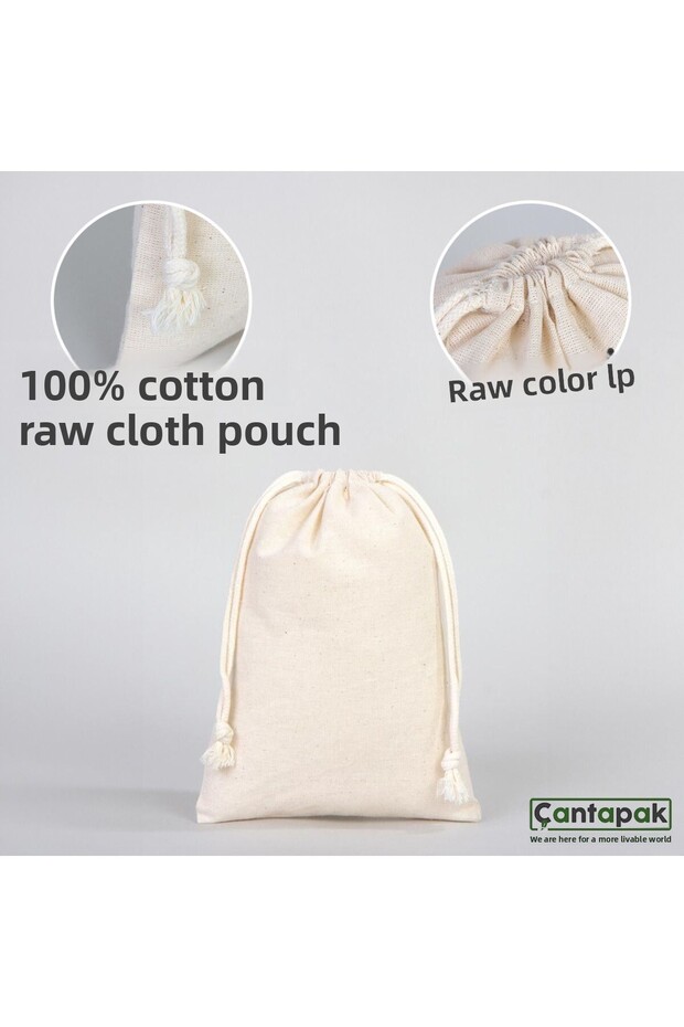 حقيبة من القماش الخام برباط - 2