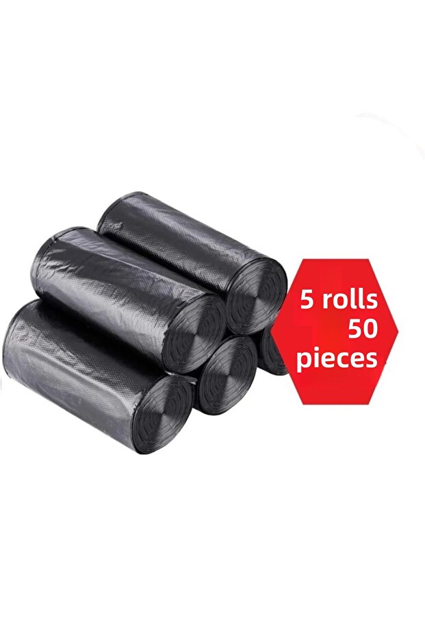 5 Rolls Garbage Bags Large Size 10 Pieces Thick 65X80 Large Garbage Bags