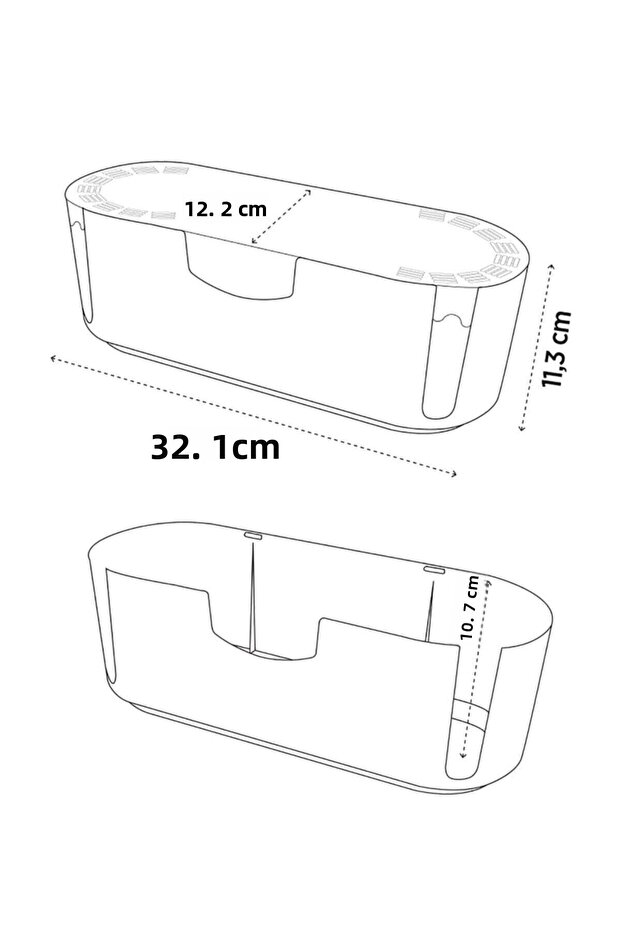 2 قطعة صندوق إخفاء الكابلات صندوق متعدد المقبس منظم الكابلات (أنثراسايت) - 2