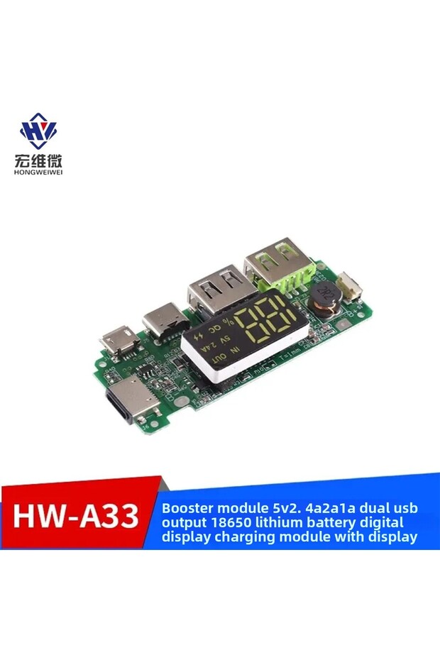 HW-A33 18650 Charging Board Dual USB 5V 2.4A Mobile Power Bank Module 186 50 Lithium Battery Charger