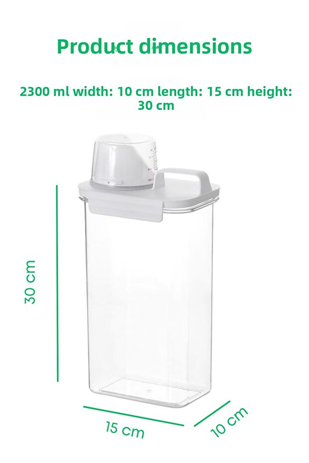 3 Pieces Leak Proof Storage Liquid Powder Detergent Storage Box - Scale Detergent Box 2300 ml - 7