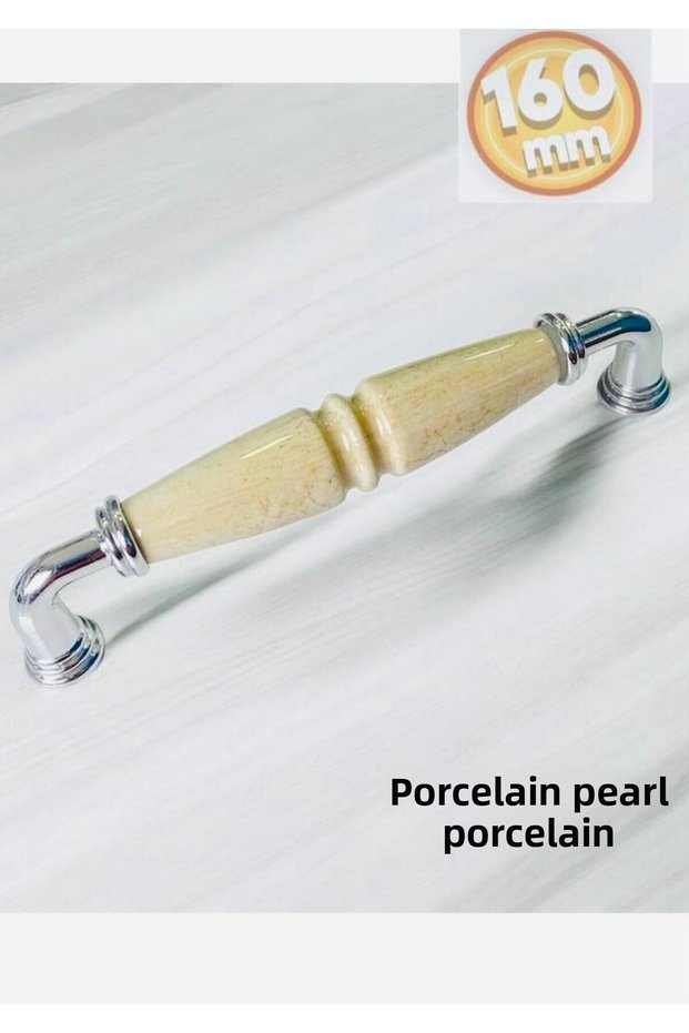 (16 cm)-Porcelain Cover Handle Cabinet Drawer Handle Furniture Kulb Kitchen Bathroom Handle -Pearl160Mm-Stk3336