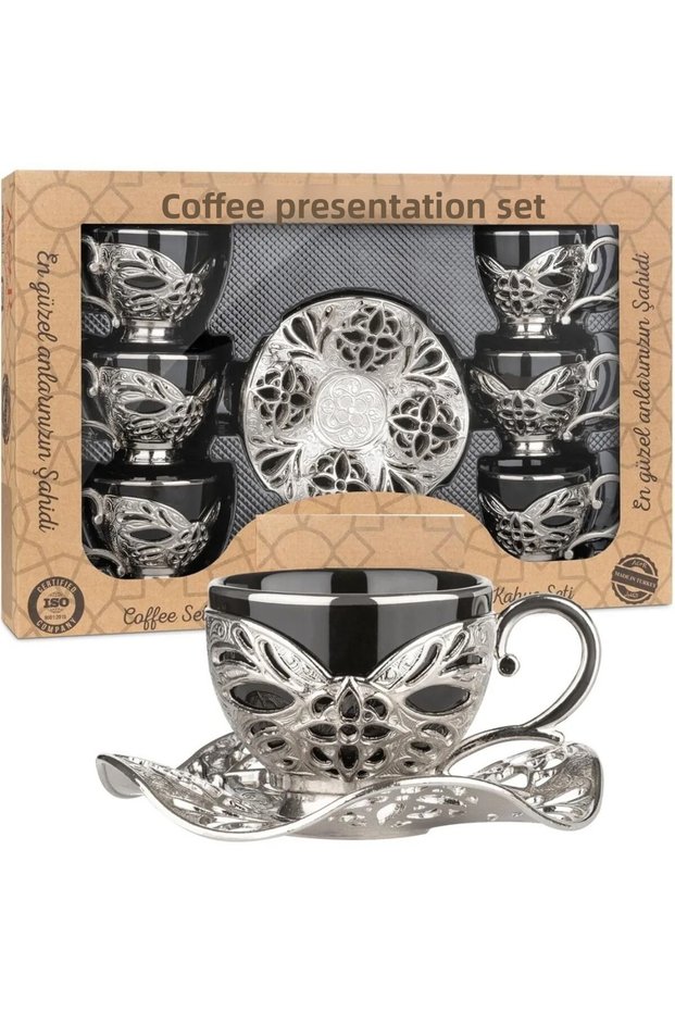 Turkish Coffee Presentation Set Metal Coffee Cup Set Arabic Coffee Cup