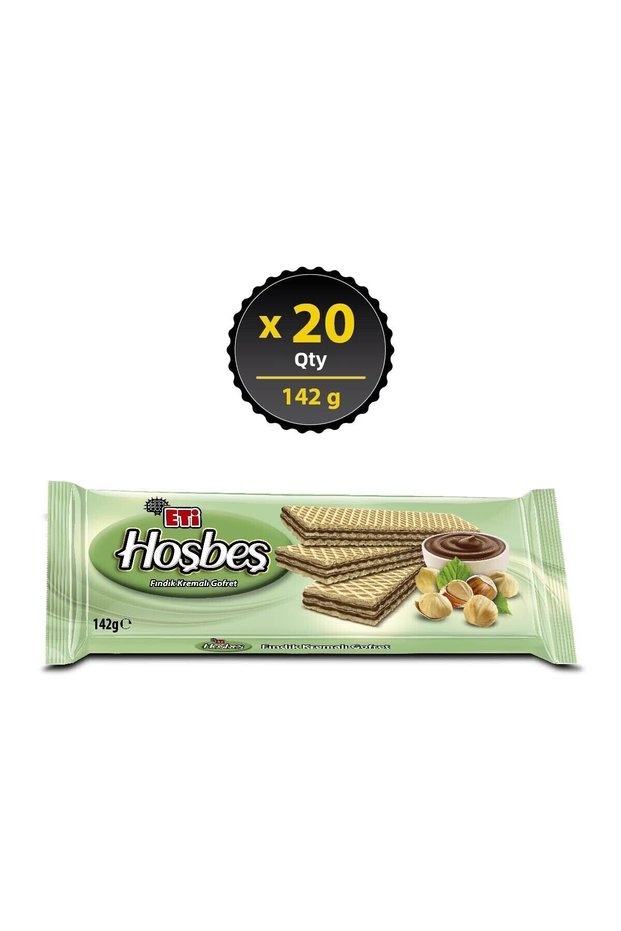 142 g X 20 Pieces Hoşbeş Hazelnut Cream Wafer