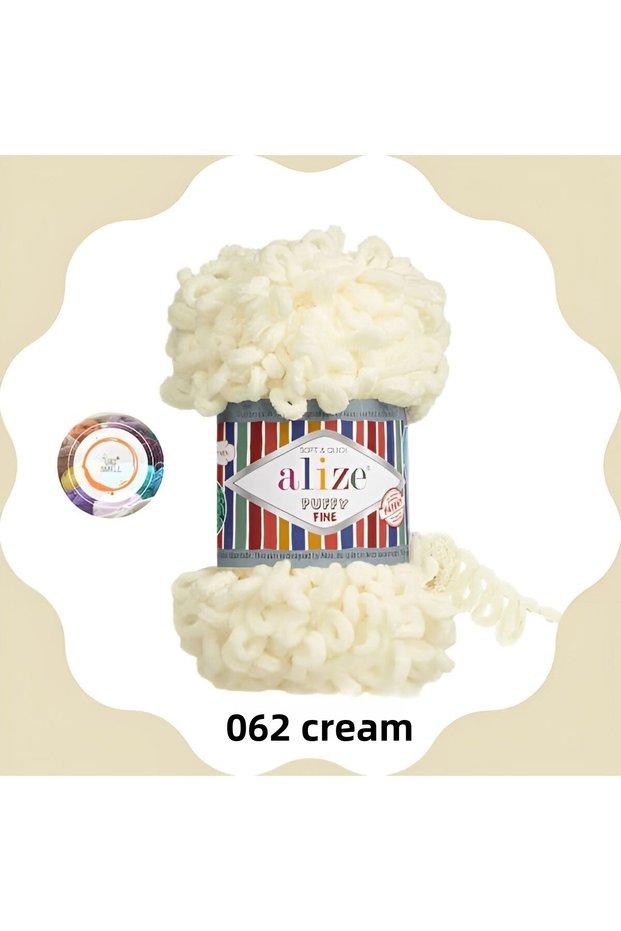 Puffy Fine Hand Knitting Thread Small Bowknot (SINGLE) - 100 Gr14.5mFinger Rope, Blanket Rope