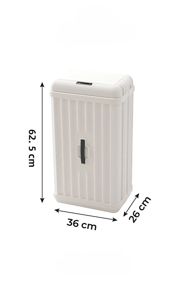 سلة مهملات بلاستيكية مزخرفة قابلة للطي مع حساس، 50 لتر - 8