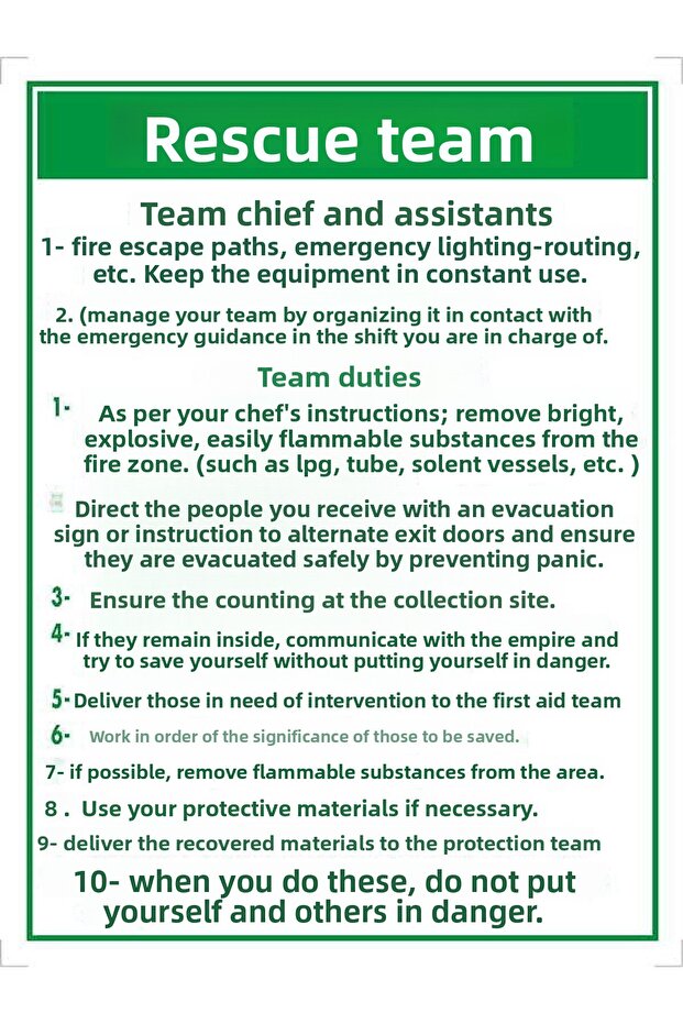 Rescue Team Warning/Warning Sign