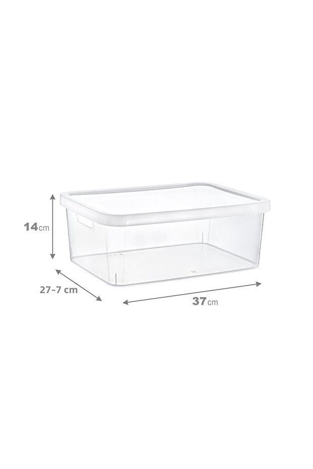 Set of 4 Stafi Multi-Purpose Box with Lid Transparent 12 Lt - 2
