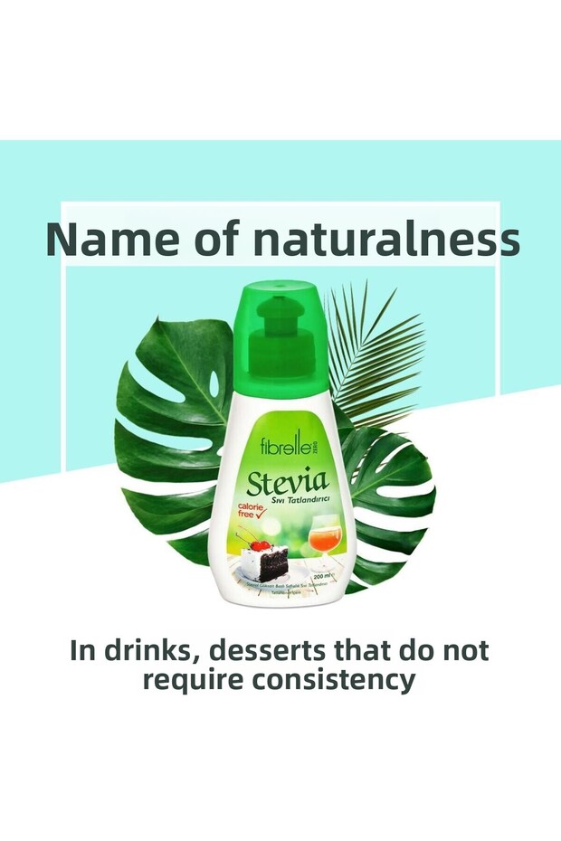 200 ml Zero Liquid Sweetener - with Stevia Head - 3
