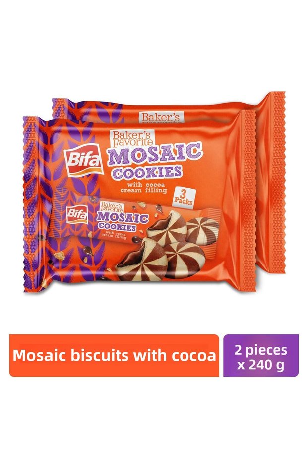 Baker's Favorite Cocoa Cream Mosaic Biscuits 240 Gr X 2 Pieces