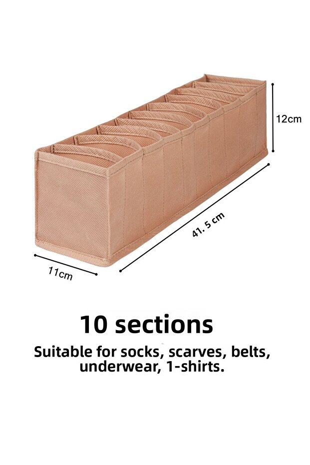 Set of 3 Beige Cabinet Drawer Inside Accordion Type Folding Laundry Organizer - 4