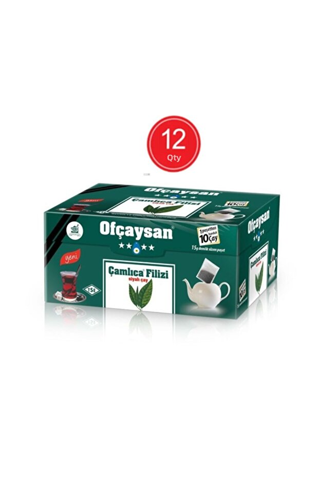 Ofçaysan Çamlıca Filizi Black Süzen Teapot Bag Tea 12 Pack 30 X 15 g