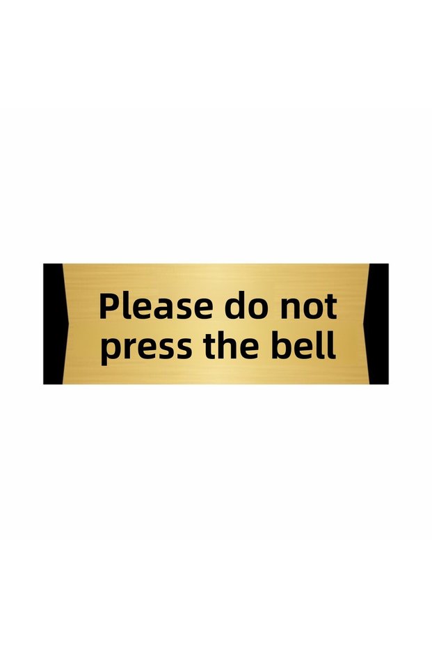 Please Do Not Ring the Bell 5X20Cm Gold Color Metal Sign Board